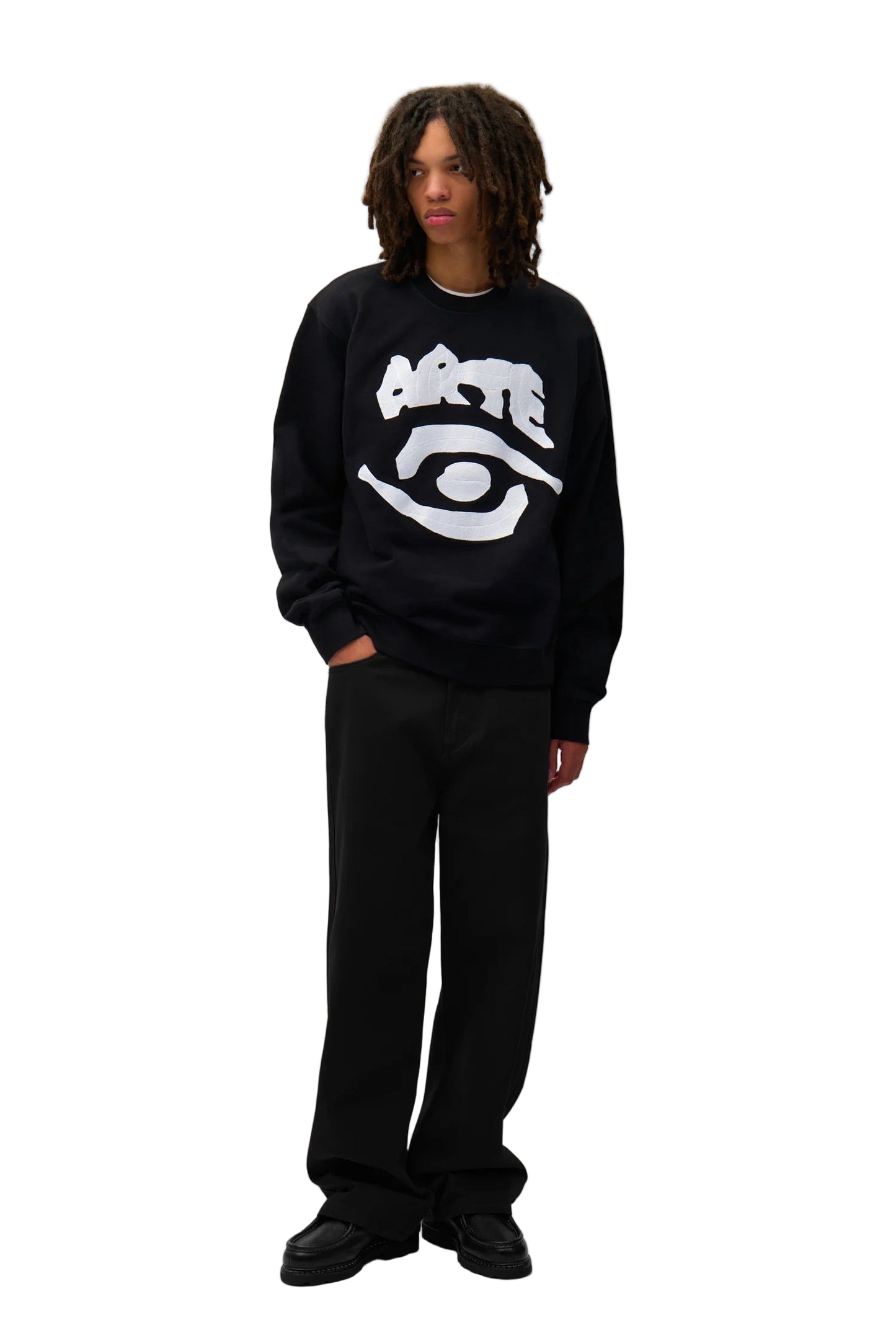 Arte Back Pocket Graphic Pants Black