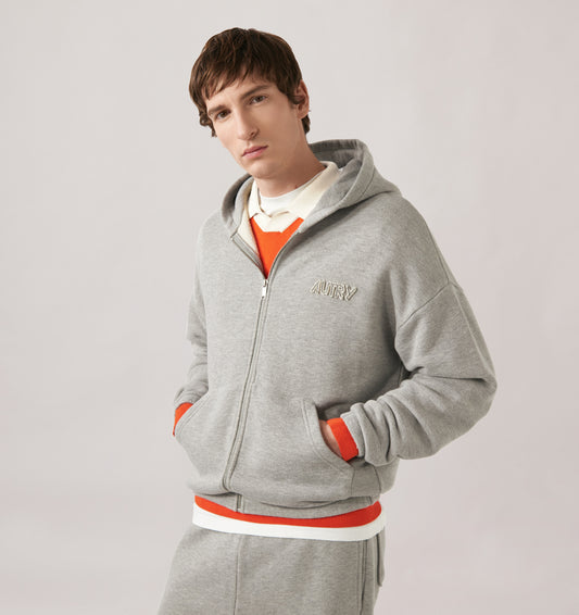 Autry Sweatshirt Zip 032D porté de face