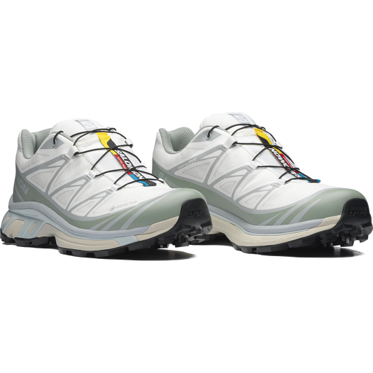 Salomon XT-6 GTX White / Green Milieu vue de biais