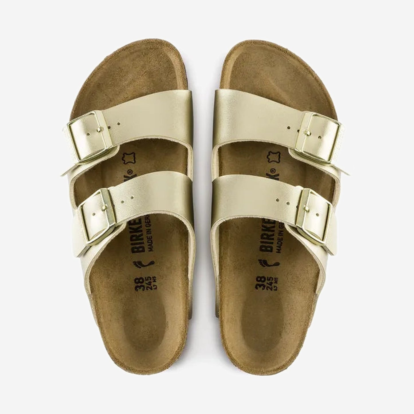 Birkenstock Arizona Gold, vue de trois-quarts