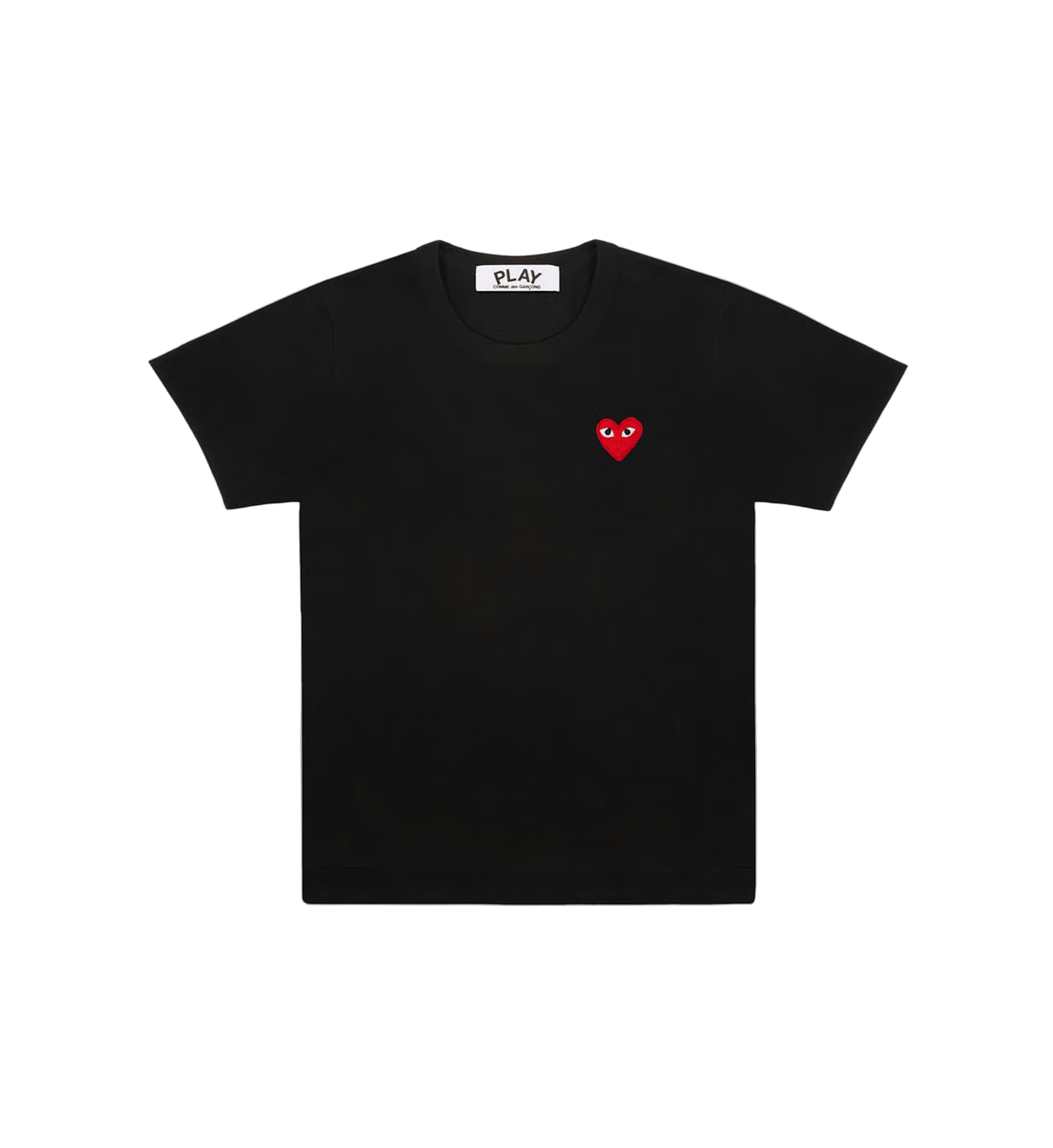 CDG Play Tshirt Red Hearth Black