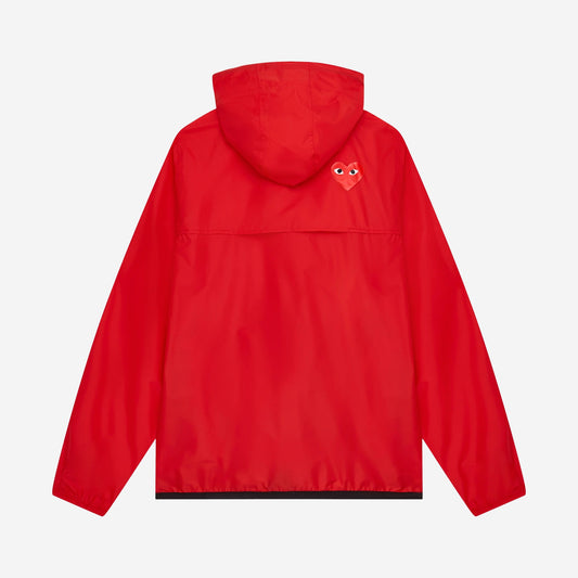 Comme des Garçons PLAY x K-Way Red, vue de face