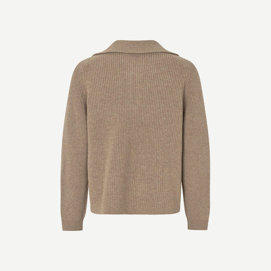 Pull Sarick Turtleneck Lead Gray Samsøe Samsøe, vue de dos à plat, chez For The Week Ajaccio