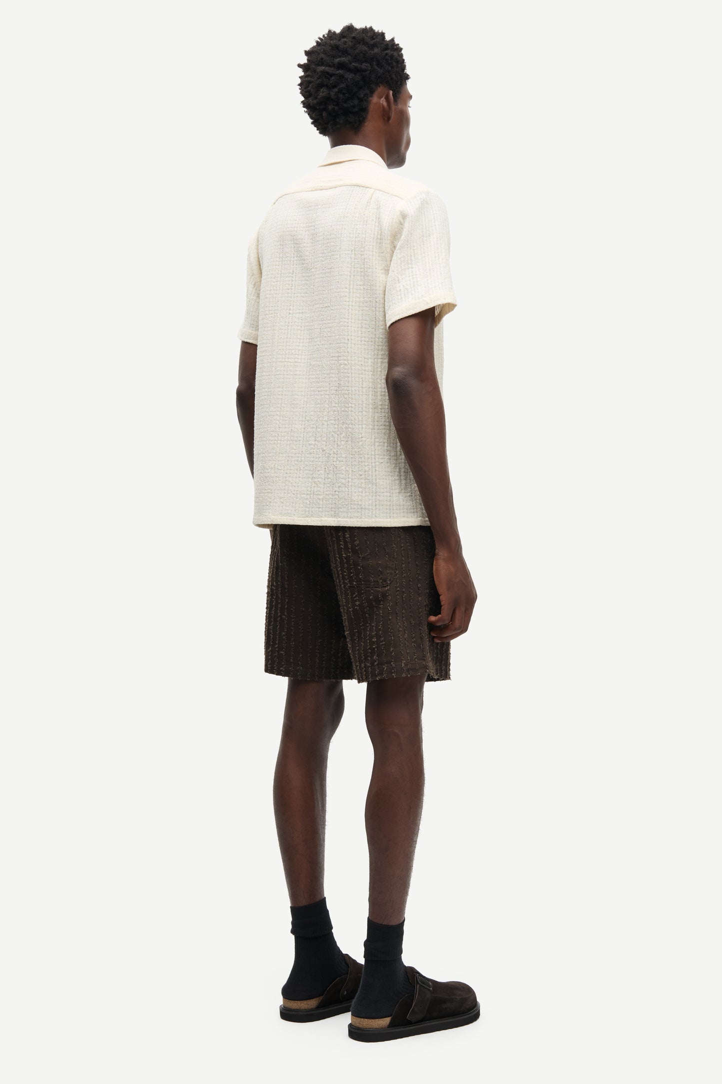 Samsoe Samsoe Saavan JX Shirt Clear Cream vue de dos porté