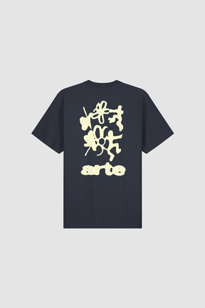 Arte Blue Back Print Tshirt Navy vue de dos