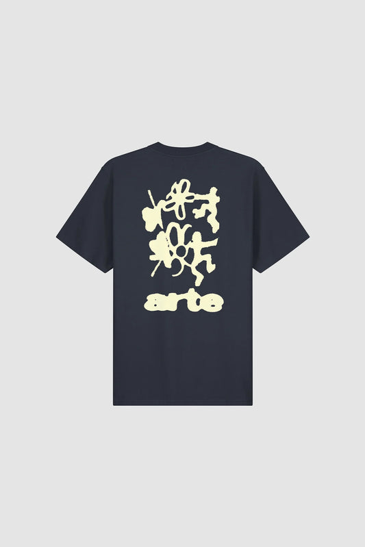 Arte Blue Back Print Tshirt Navy vue de dos
