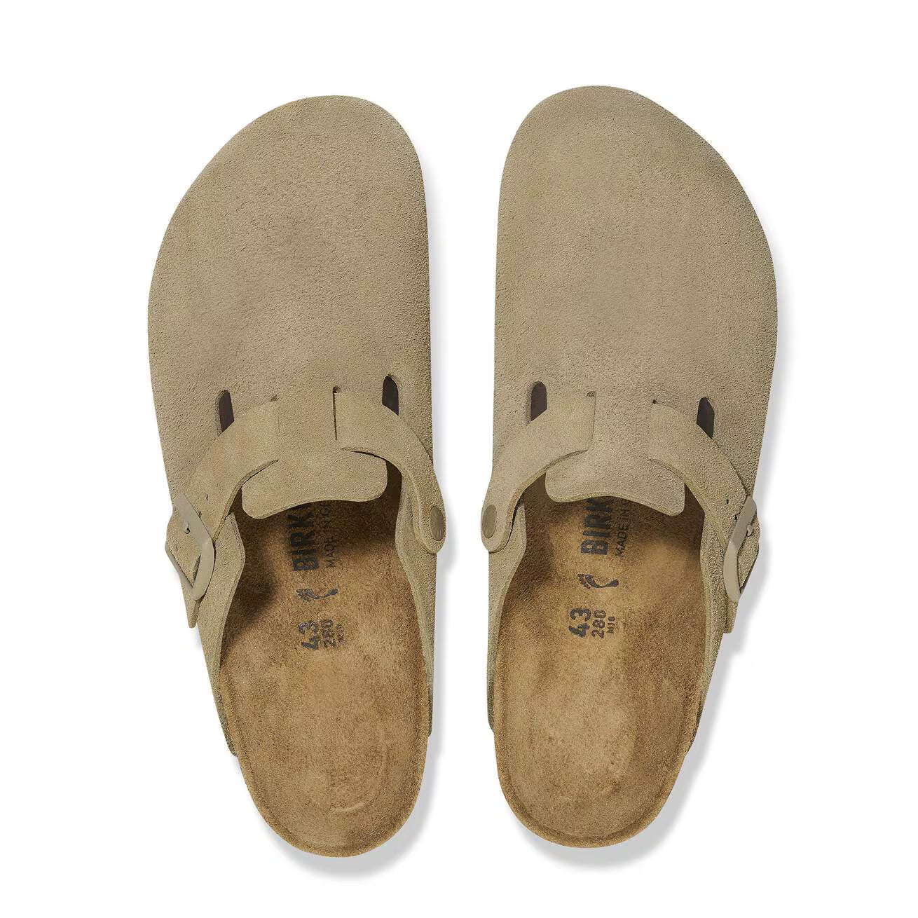 Birkenstock Boston Faded Khaki vue d'en haut