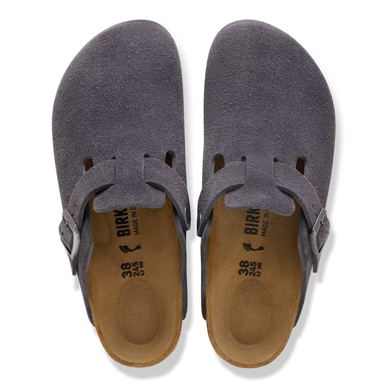 Birkenstock Boston Charcoal vue d'en haut