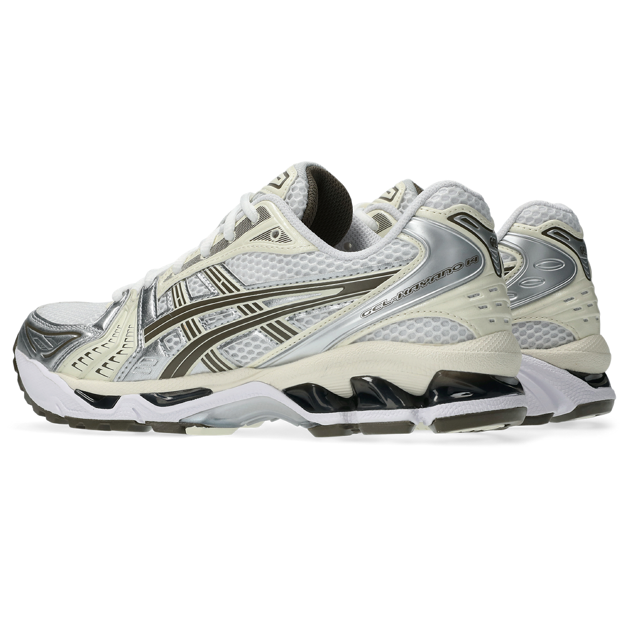 Asics Kayano 14 White / Ivory vue de biais de dos