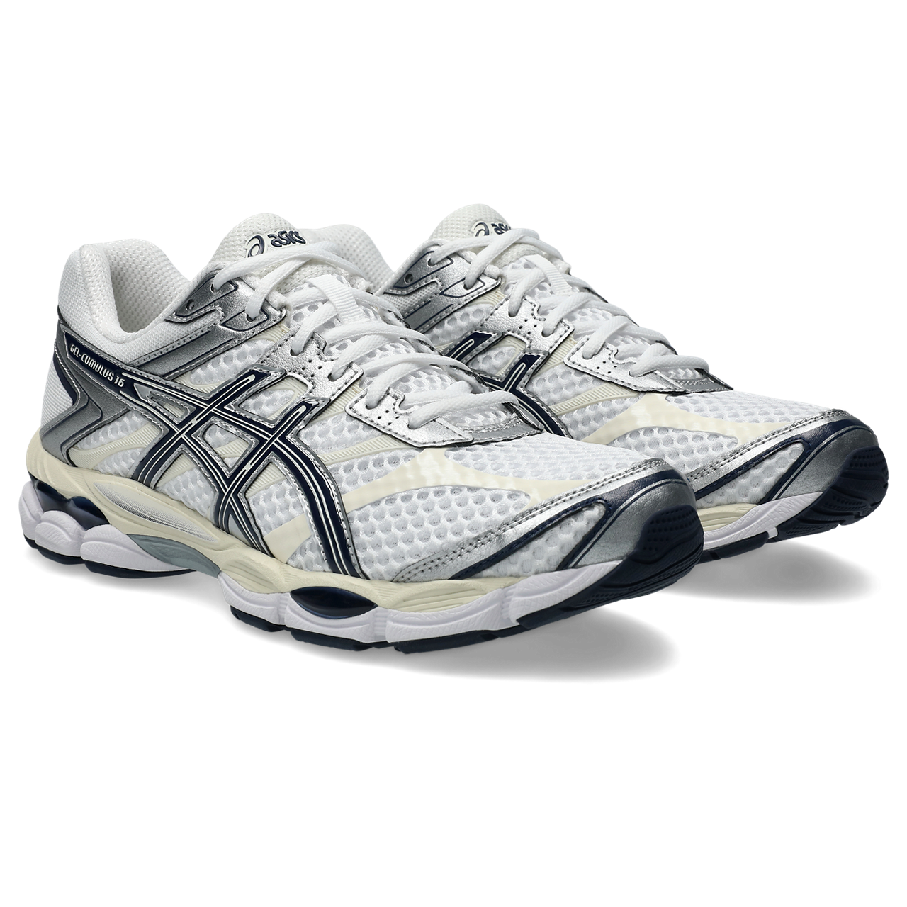 Asics GEL Cumulus 16 White / Midnight vue de biais