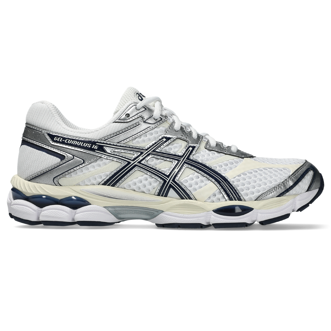 Asics GEL Cumulus 16 White / Midnight vue de profil