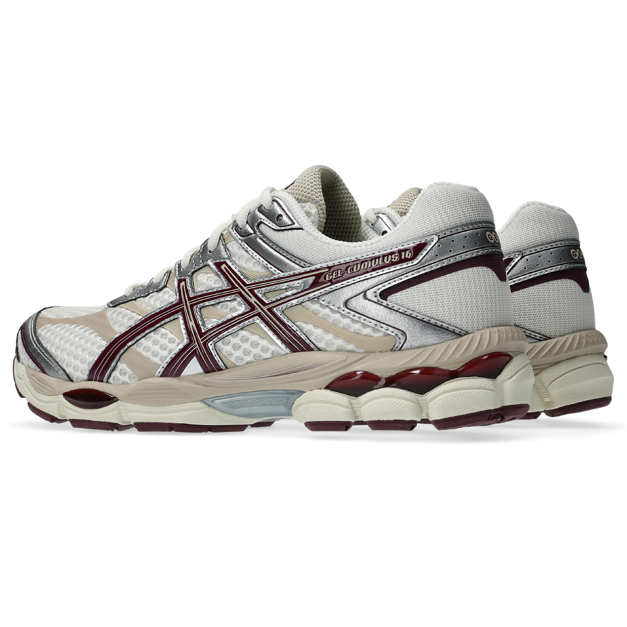 Asics GEL Cumulus 16 Cream / Beniimo Purple vue de biais de dos