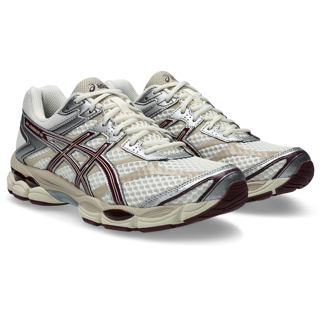 Asics GEL Cumulus 16 Cream / Beniimo Purple vue de biais