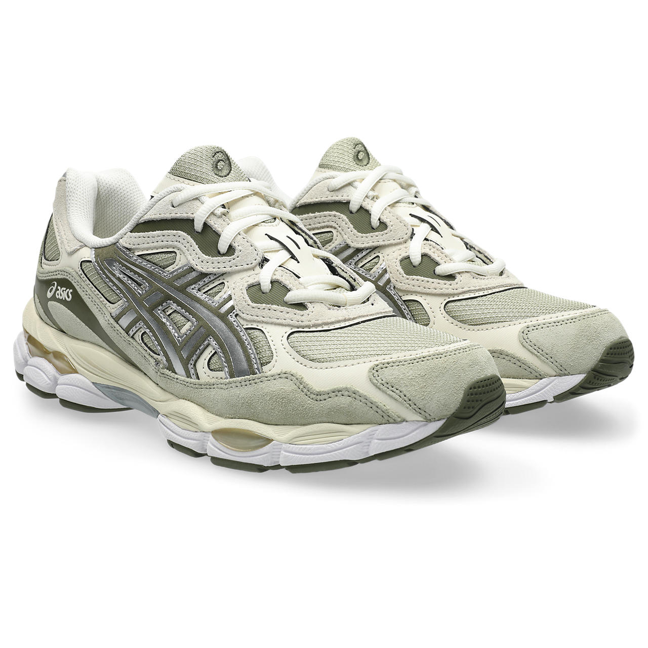 Asics GEL NYC Khaki Pure Silver vue de biais