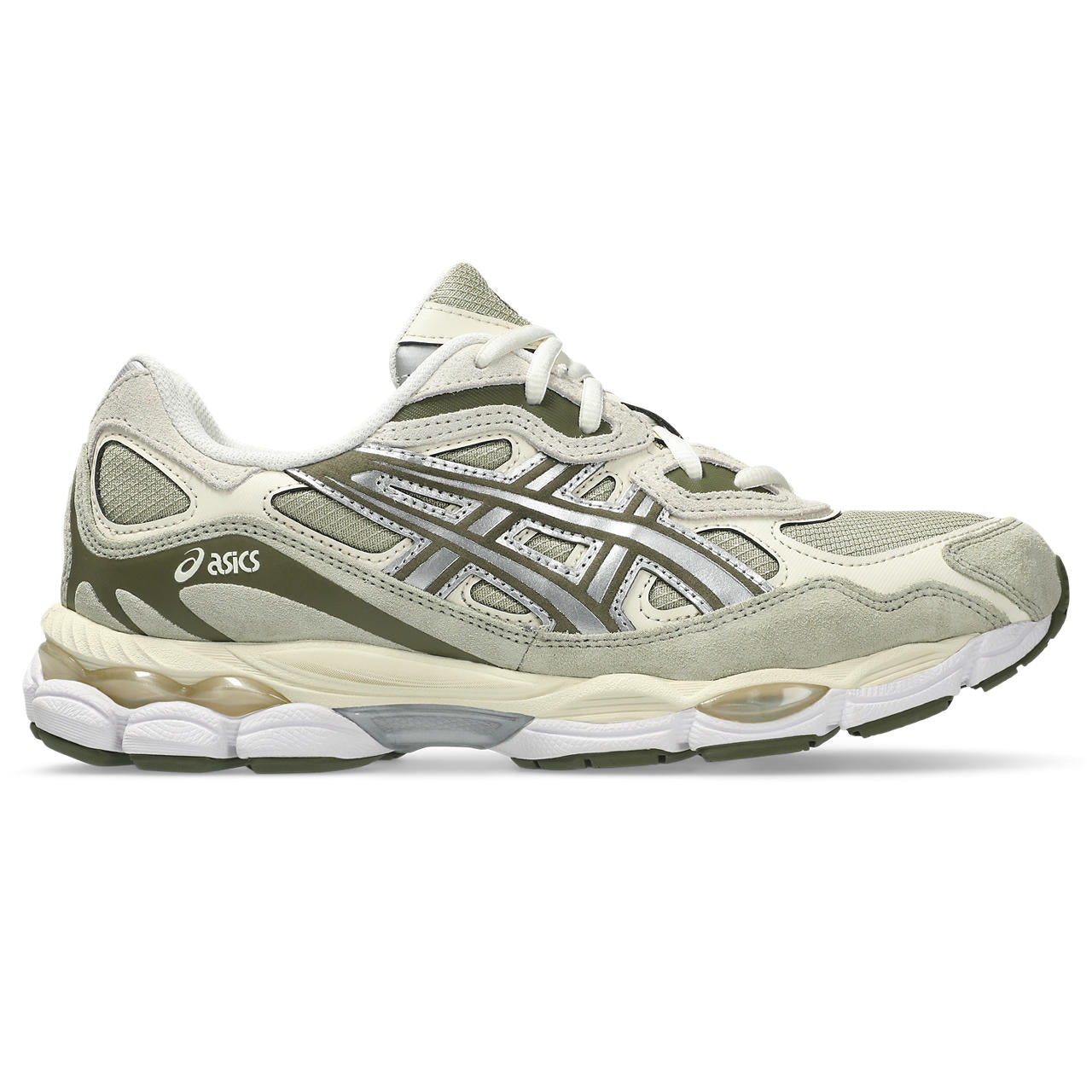 Asics GEL NYC Khaki Pure Silver vue de profil