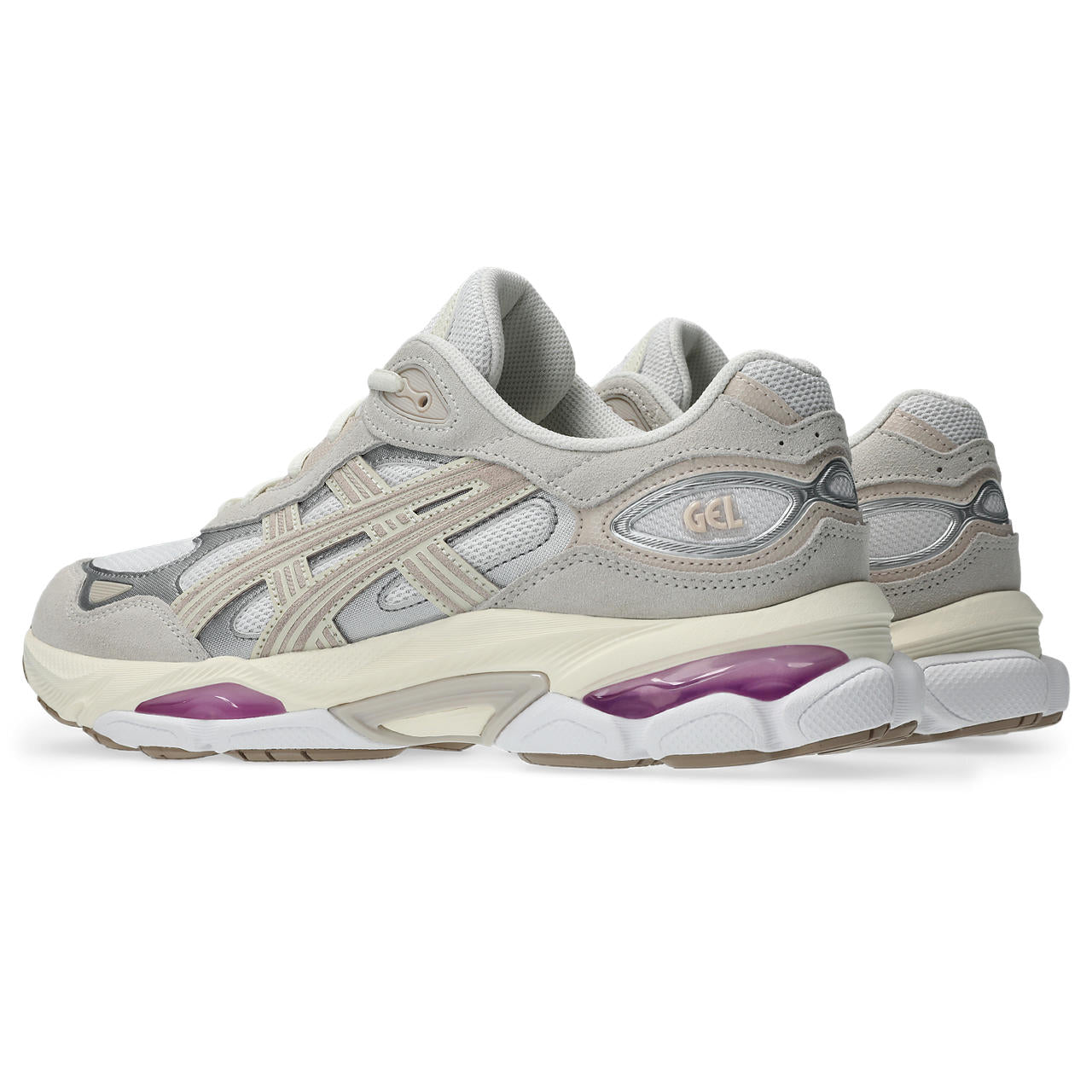 Asics Gel NYC 2.0 White / Cream vue de biais de dos