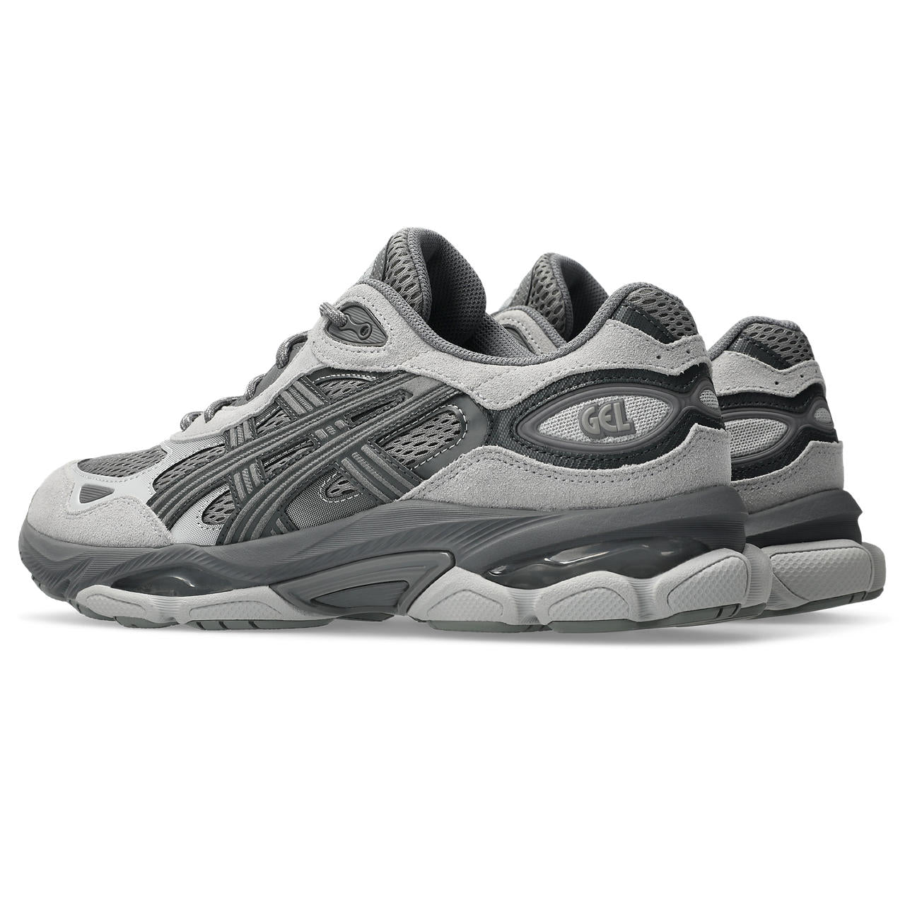 Asics Gel NYC 2.0 Clay Grey Cement Grey vue de dos de biais
