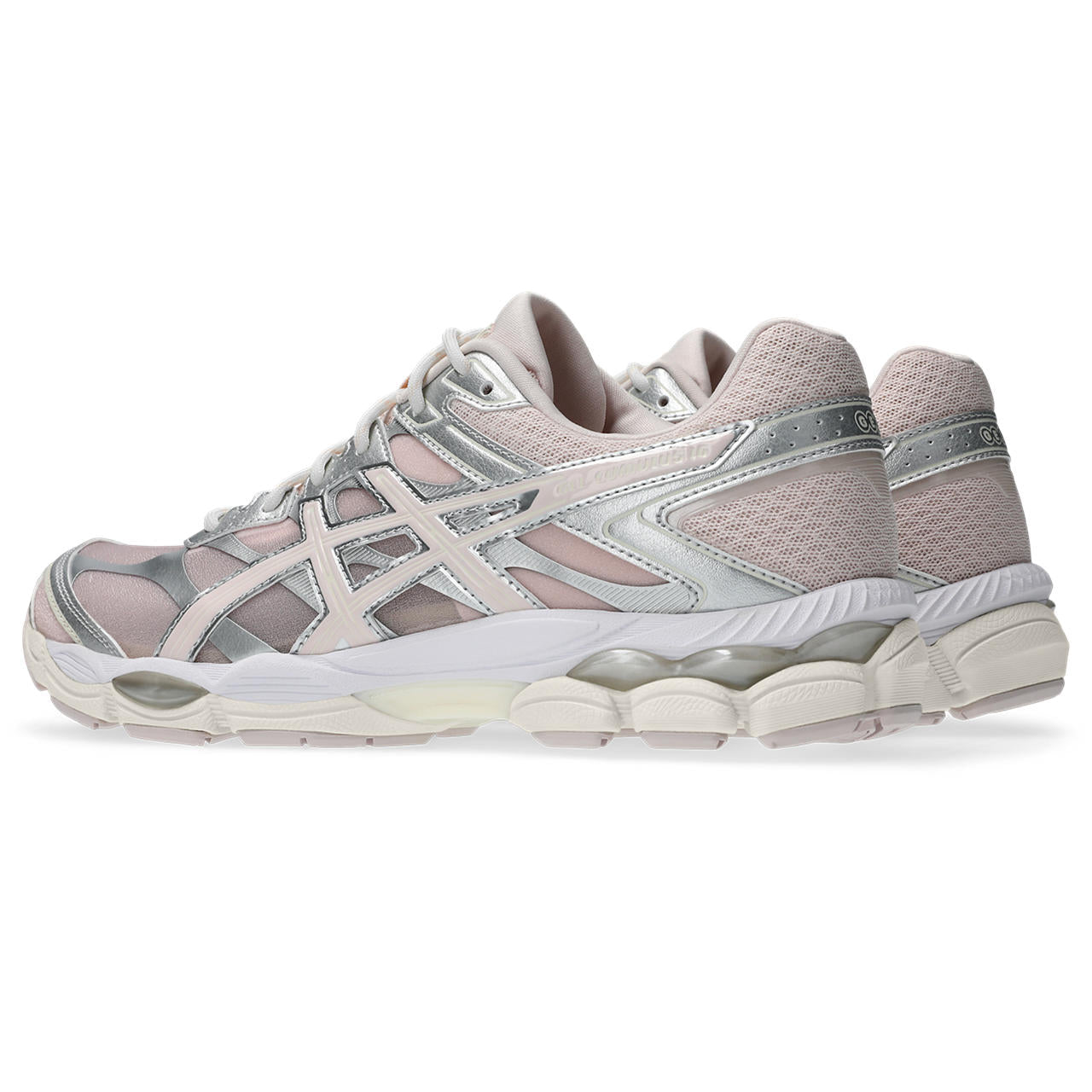 Asics GEL Cumulus 16 Pink Cloud Pure Silver vue de biais de dos
