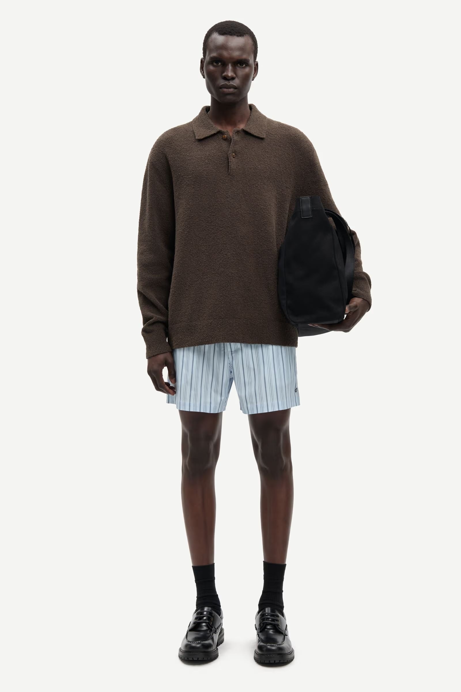 Samsoe Samsoe Moses Swimshort Skywriting ST vue de face porté