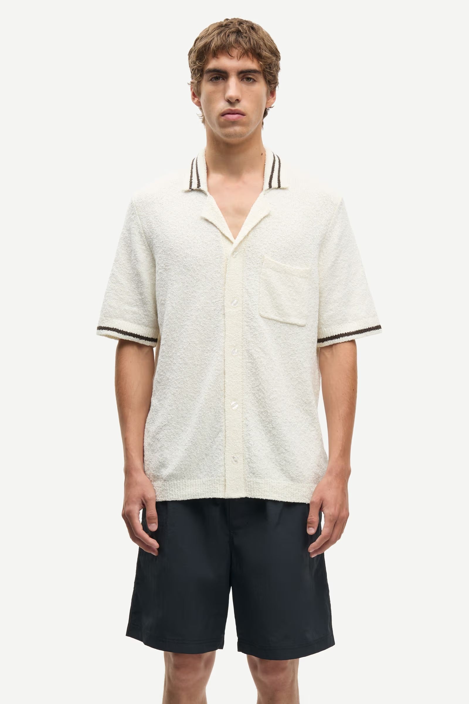 Samsoe Samsoe Sapedro Shirt Clear Cream vue de face portée