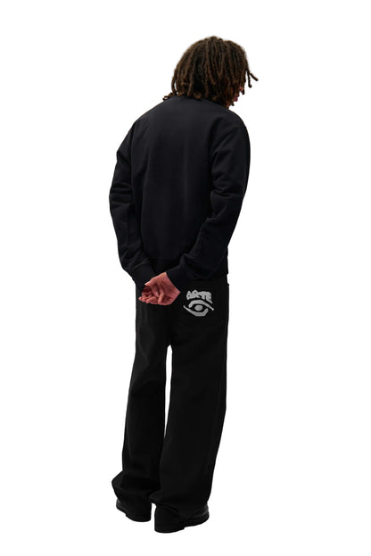 Arte Back Pocket Graphic Pants Black