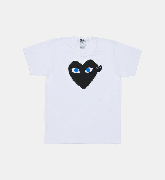 CDG Play Tshirt Double Heart White/Black