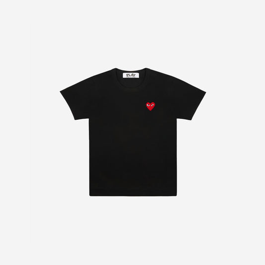 CDG Play Tshirt Red Hearth Black