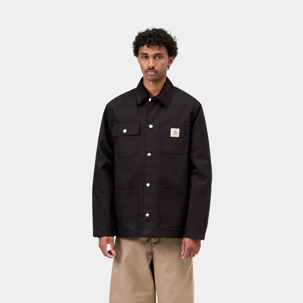 Carhartt WIP Michigan Coat Black/Black, porté