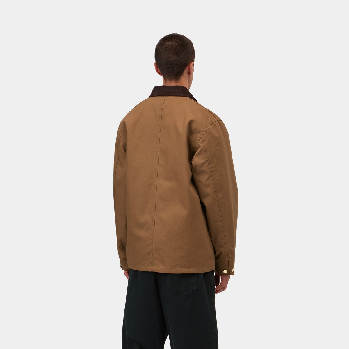 Carhartt WIP Michigan Coat Hamilton Brown/Tobacco, porté, vue de dos