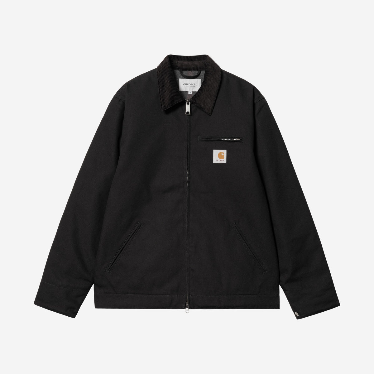 Carhartt WIP Detroit Jacket Black/Black, à plat, vue de face