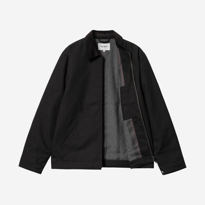 Carhartt WIP Detroit Jacket Black/Black, à plat, ouverte sur la doublure