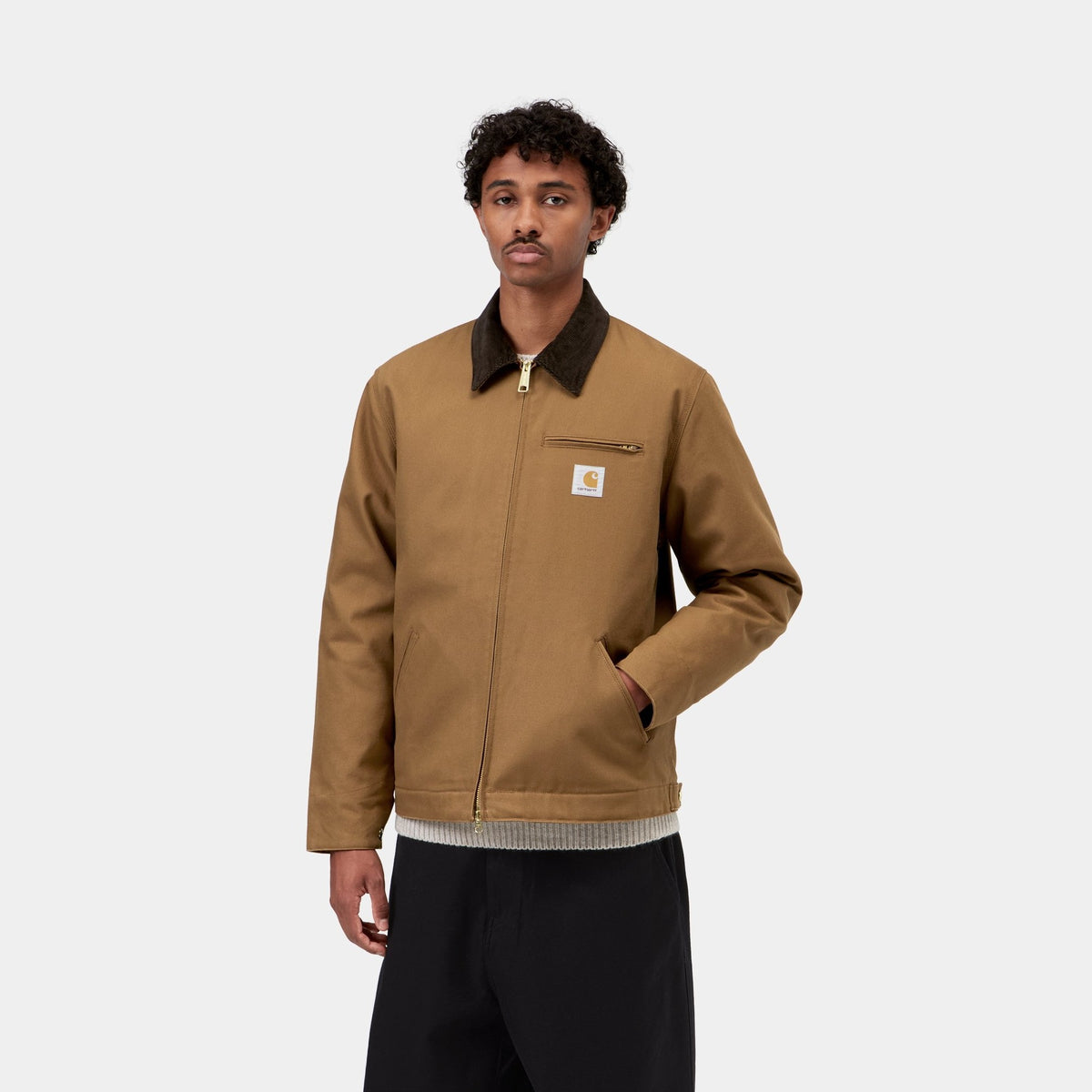 Carhartt WIP Detroit Jacket Hamilton Brown/Tobacco, porté