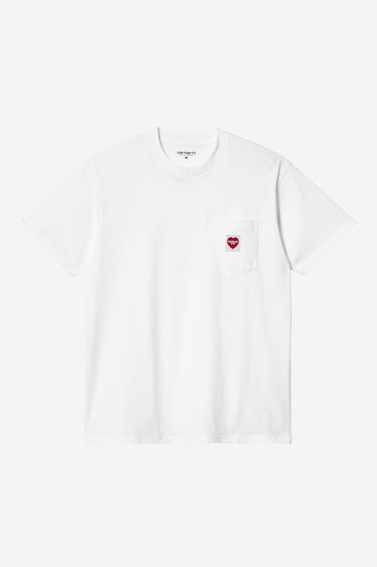 Carhartt WIP Pocket Heart Tshirt White vue de face