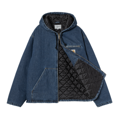 Carhartt WIP Cleveland Jacket Blue Stone washed front open