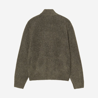 Carhartt WIP Curtis Sweater Jacket Tangled Shungite, à plat, vue de dos