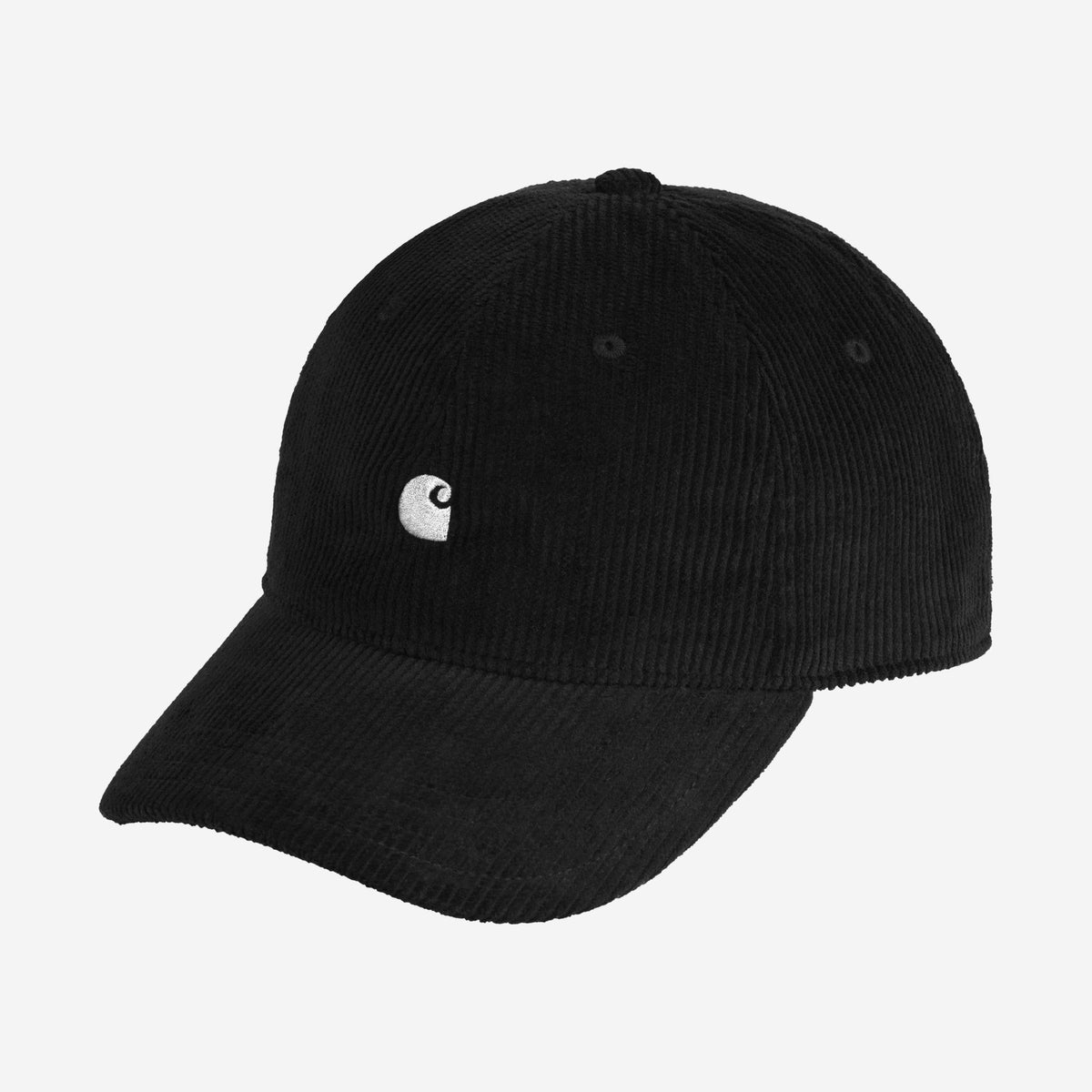 Carhartt WIP Harlem Cap Black/White, à plat, vue de face