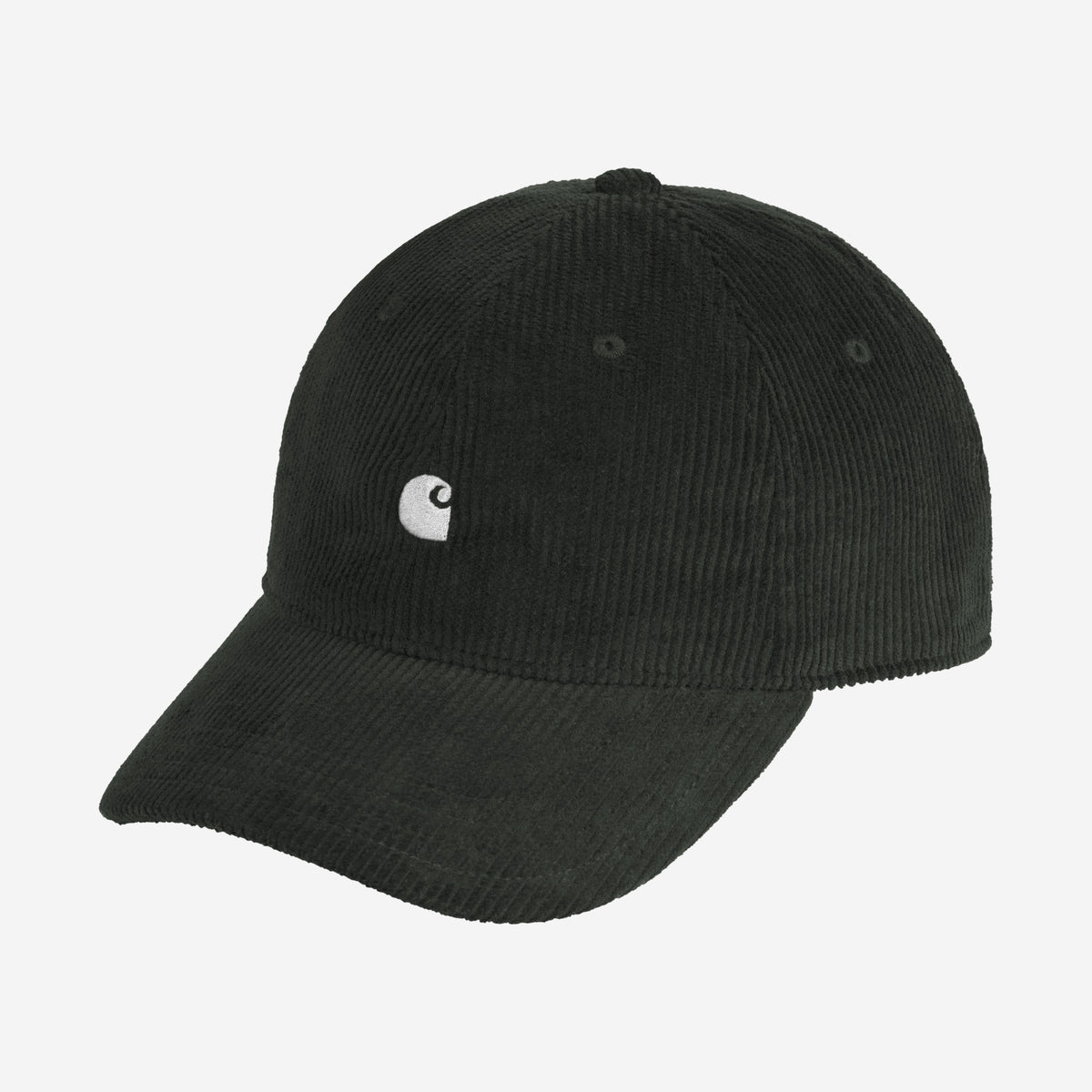 Carhartt WIP Harlem Cap Raven/White, à plat, vue de face