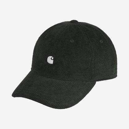 Carhartt WIP Harlem Cap Raven/White, à plat, vue de face
