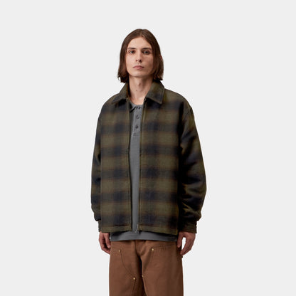 Carhartt WIP Alton Jacket Alton Check Cypress, porté, vue de face
