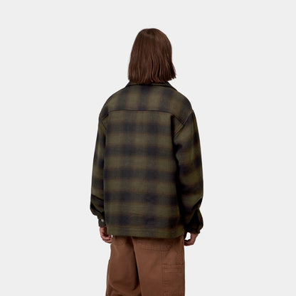 Carhartt WIP Alton Jacket Alton Check Cypress, porté, vue de dos