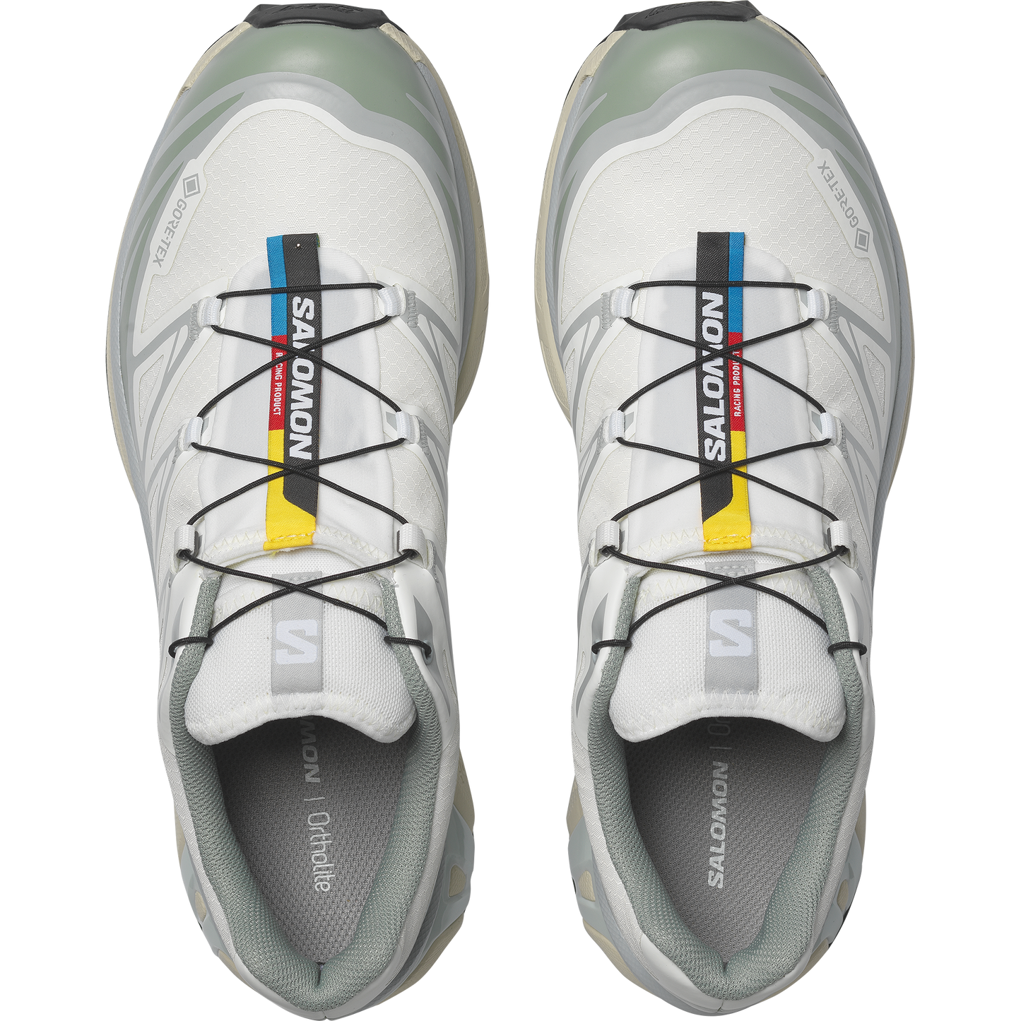 Salomon XT-6 GTX White / Green Milieu vue d'en haut