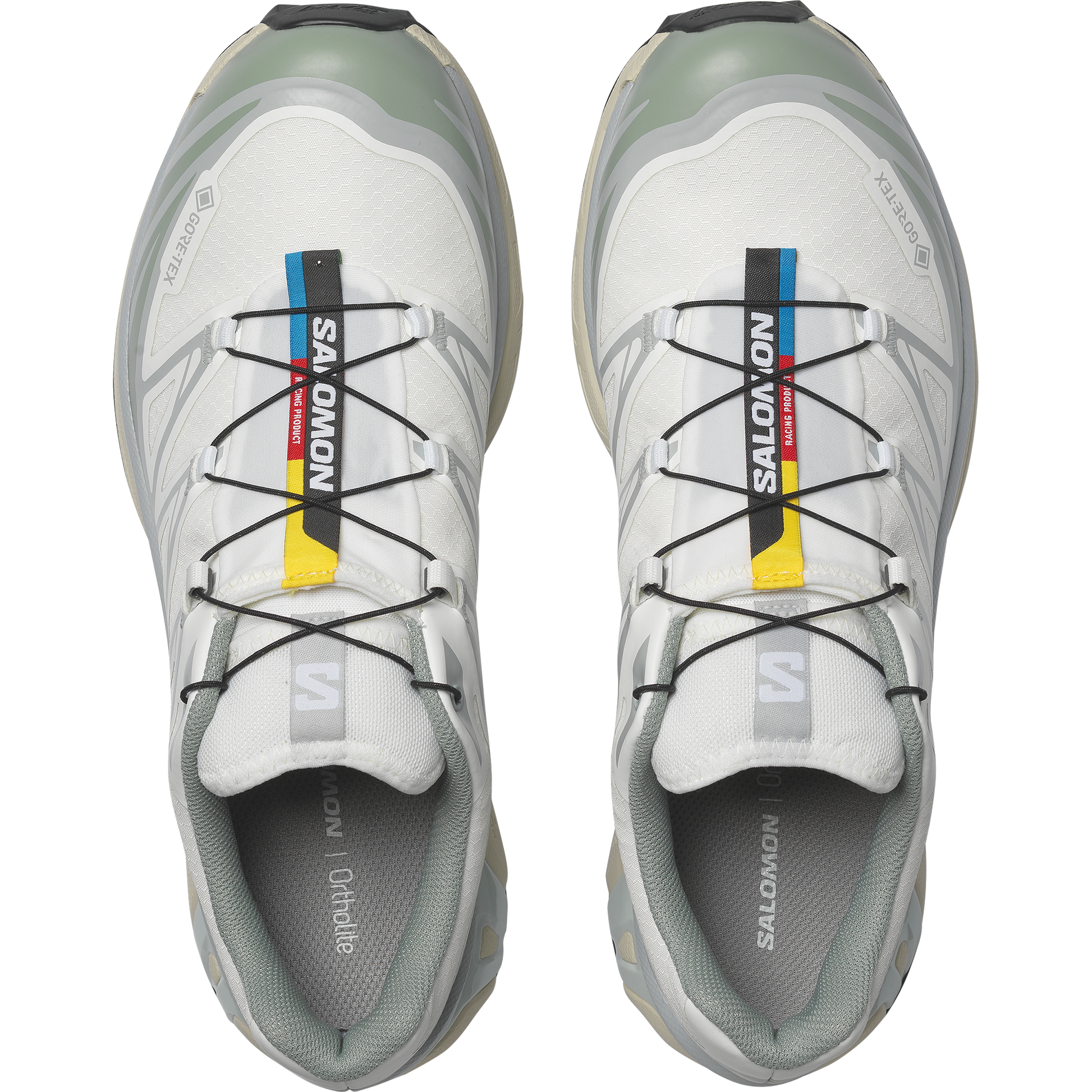 Salomon XT-6 GTX White / Green Milieu vue d'en haut