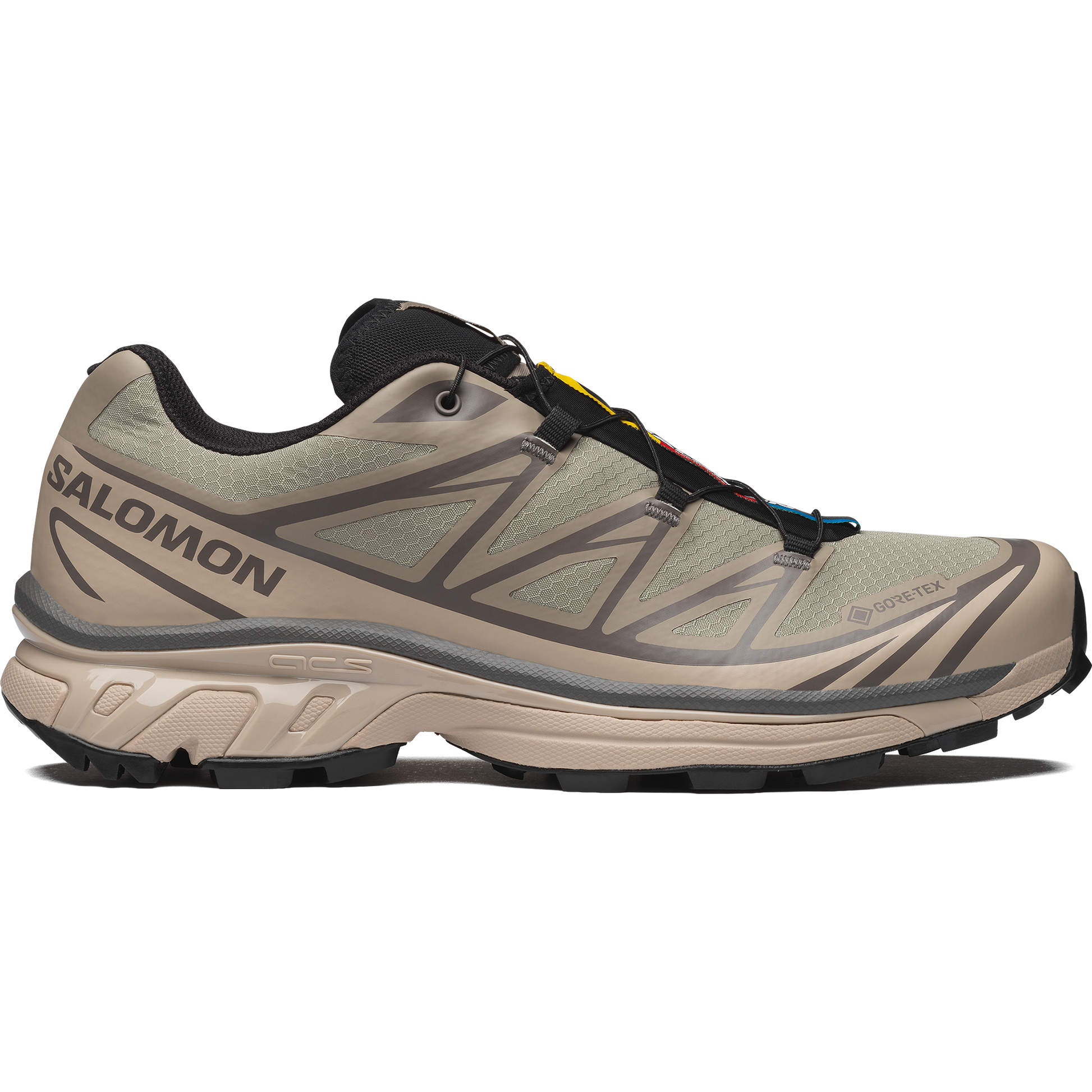 Salomon XT6 GTX White Pepper Silver Sage vue de profil