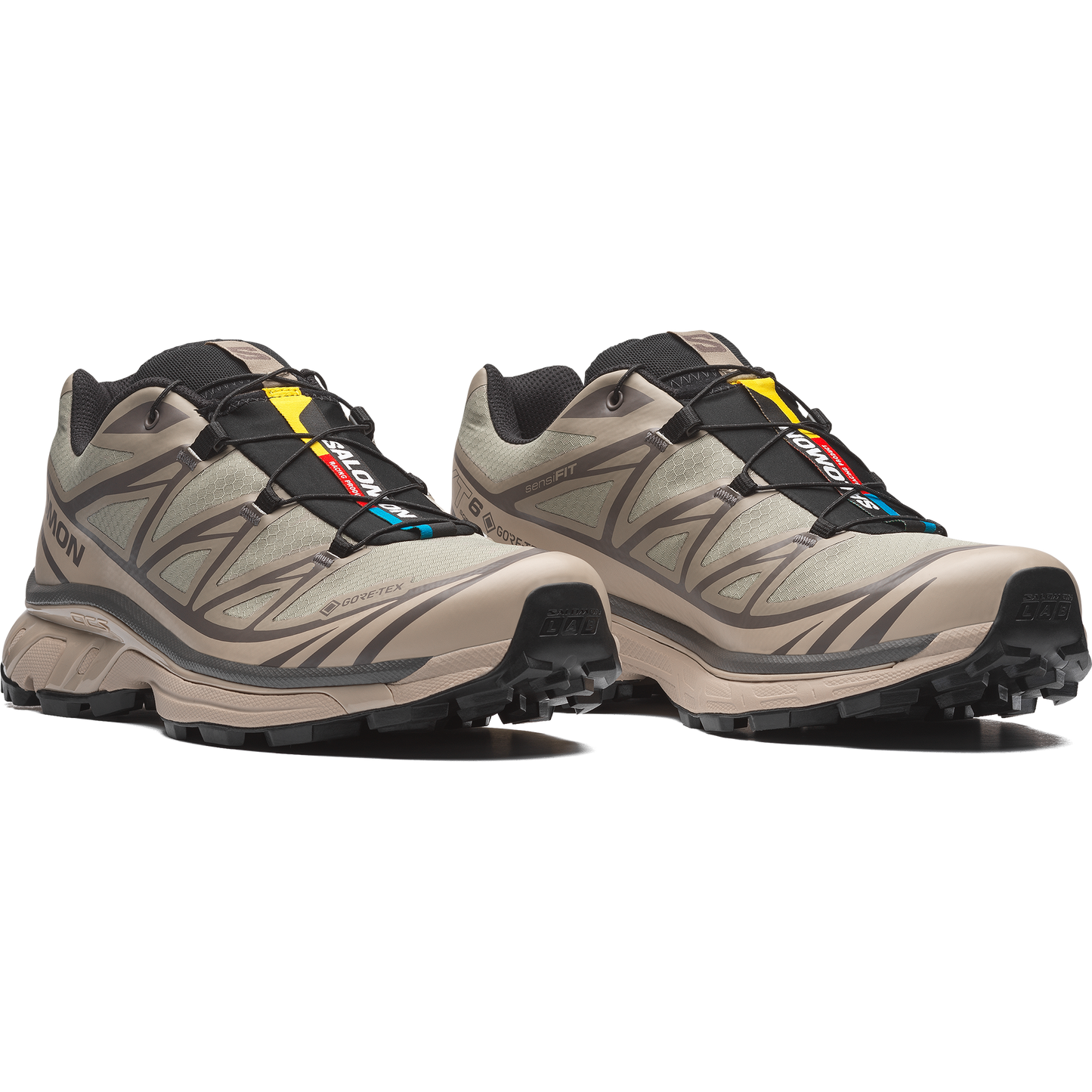 Salomon XT6 GTX White Pepper Silver Sage vue de biais