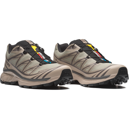 Salomon XT6 GTX White Pepper Silver Sage vue de biais