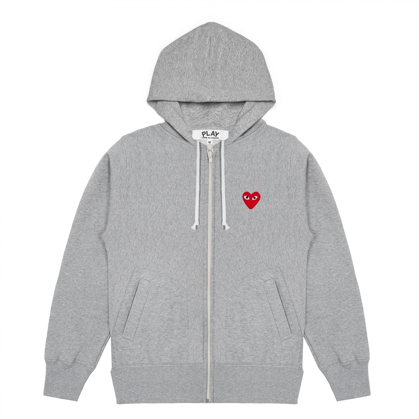 CDG Play Sweatshirt Zip Grey