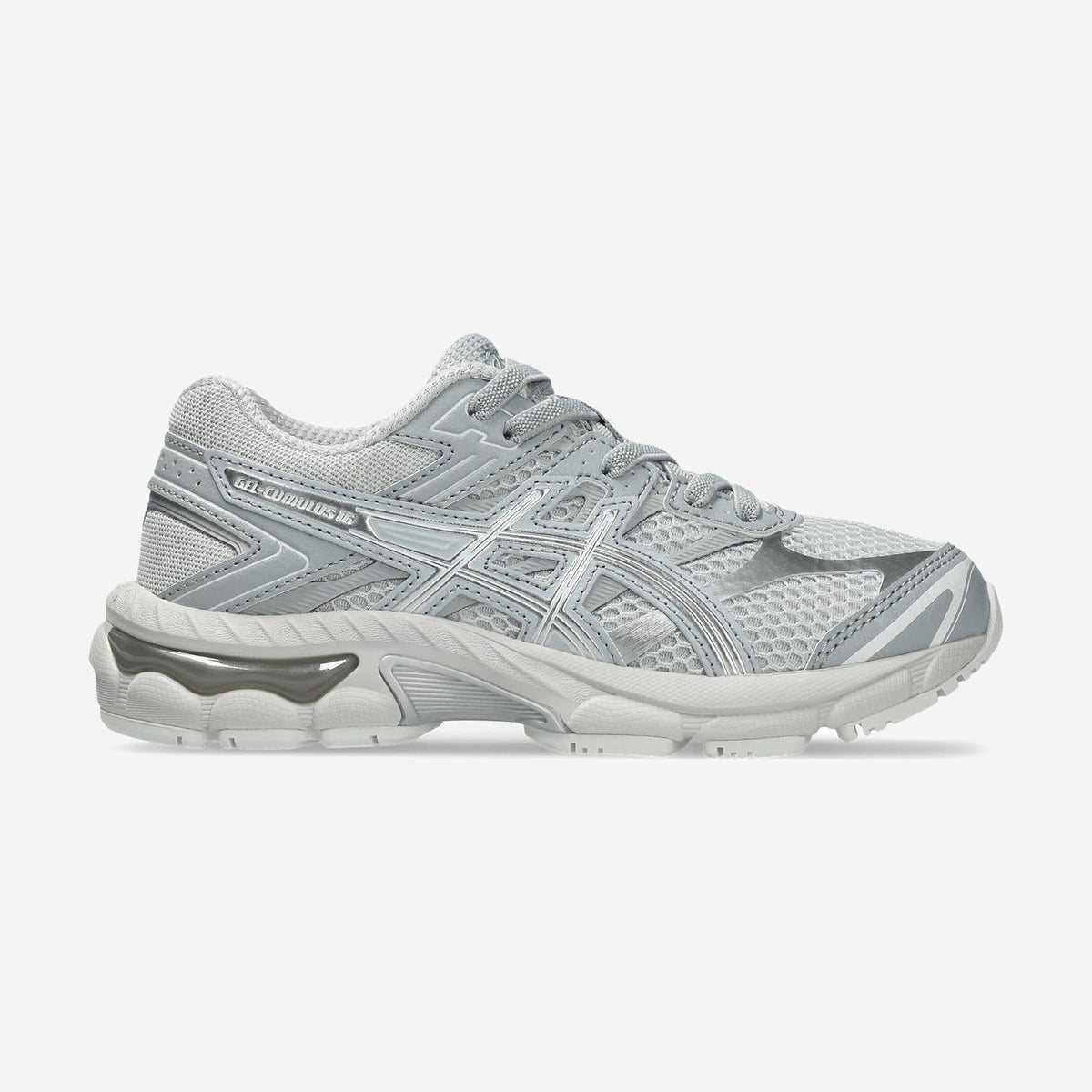 Asics GEL-Cumulus 16 Enfant Glacier Grey Pure Silver Glacier Grey Pure Silver, profil, chez Size Ajaccio