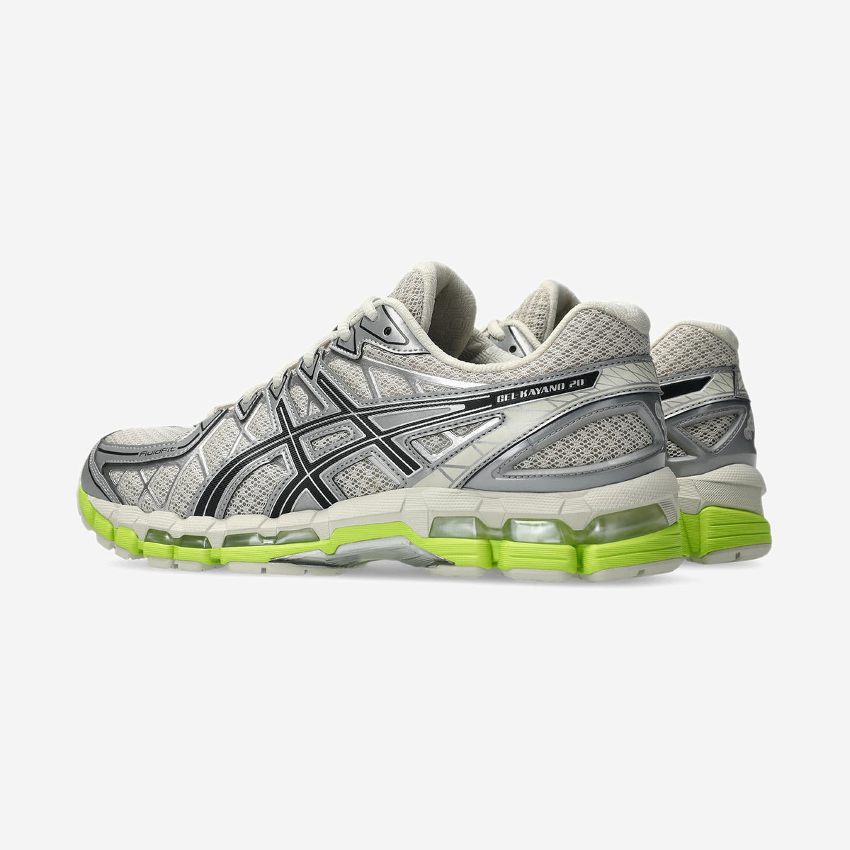 Asics GEL-Kayano 20 Smoke Grey Black, vue de trois-quarts