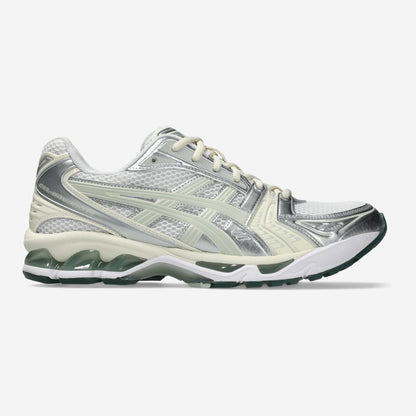 Asics GEL-Kayano 14 White Light Sage, vue de profil, disponible chez Size à Ajaccio