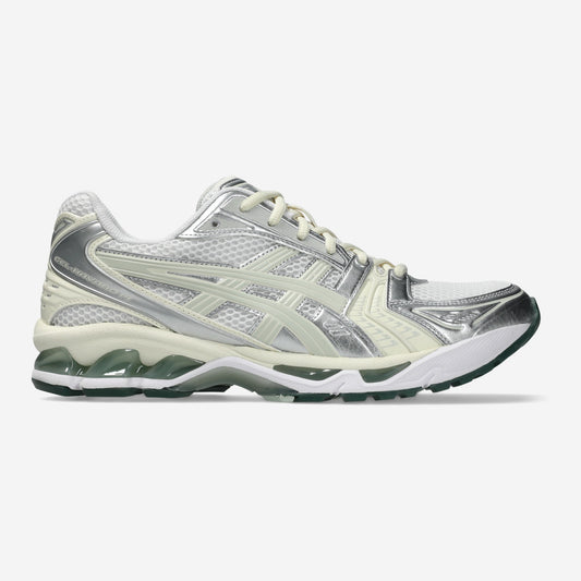Asics GEL-Kayano 14 White Light Sage, vue de profil, disponible chez Size à Ajaccio